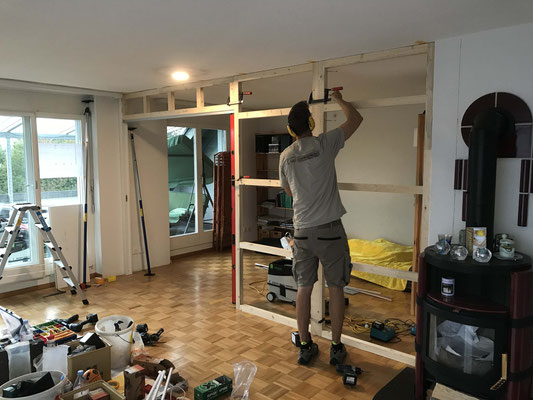 Hinterkonstruktion Raumteiler