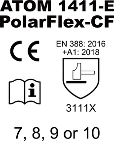 CE ATOM 1411-E PolarFlex-CF EN388 3111 EN511 X11 7,8,9 or 10