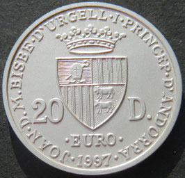 Andorra 20 Diners  40 Jahre Römische Verträge